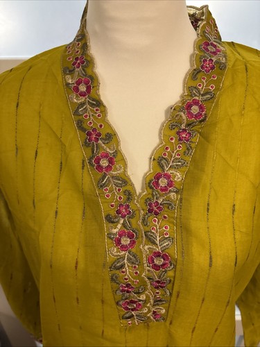 Traje 3 piezas listo para usar, indio cosido Salwar Kameez, paquistaní talla M, VESTIDO EID - Imagen 2 de 9