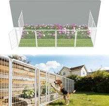 No Dig Garden Fence Outdoor Yard 32in H x 18.2ft L 8 Panels Heavy-duty Metal