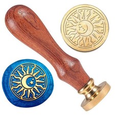Sun Moon Star Wax Seal Stamp Embossed Stamp Sealing Removable 1" Brass Wax Seal