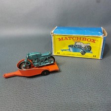 Vintage Matchbox Lesney 38 Honda Motorcycle & Trailer Blue/orange V1 Boxed