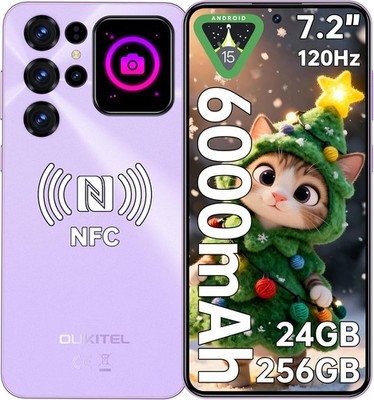 OUKITEL C68 Plus Handy Ohne Vertrag - 24GB+256GB 6000mAh 7,2 Zoll 120Hz 64MP+8MP