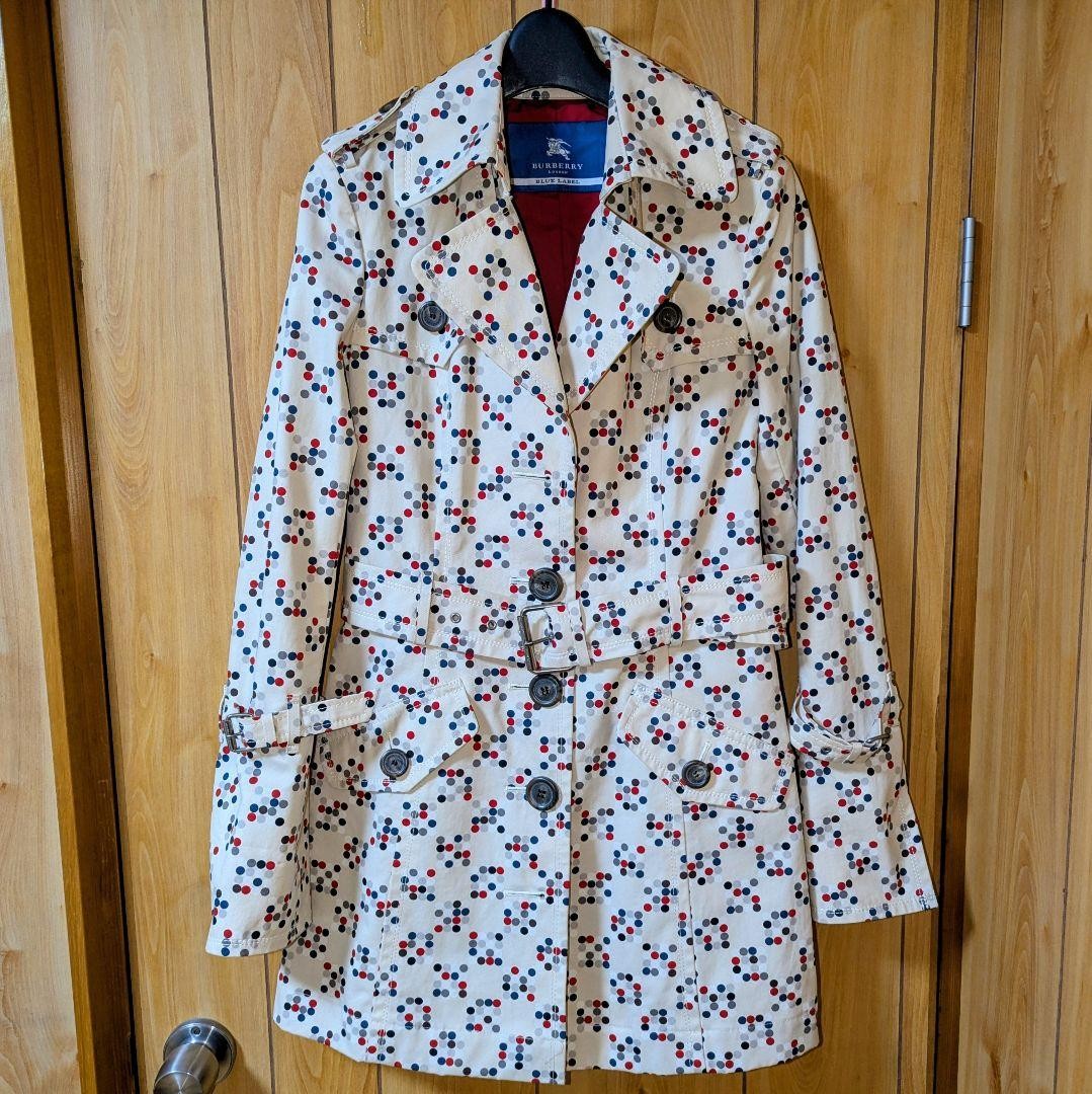 Vintage Burberry Blue Label Trench Coat Polka Dot US S 999 Japan thumbnail 8