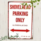 Vintage Shovelhead Parking Only Retro Tin Metal Signs Home Décor 8x12