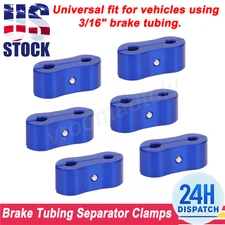 3/16 Aluminum Blue Brake Tubing Separator Clamps , 6PCS/Set , US Fast Shipping
