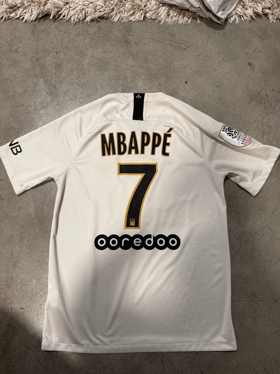 Nike PSG Mbappé #7 Jersey White Gold 2018/2019 Paris Saint-Germain