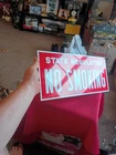 Vintage Original Porcelain Double Sided NO SMOKING SIGN Red & White NICE Gas Oil