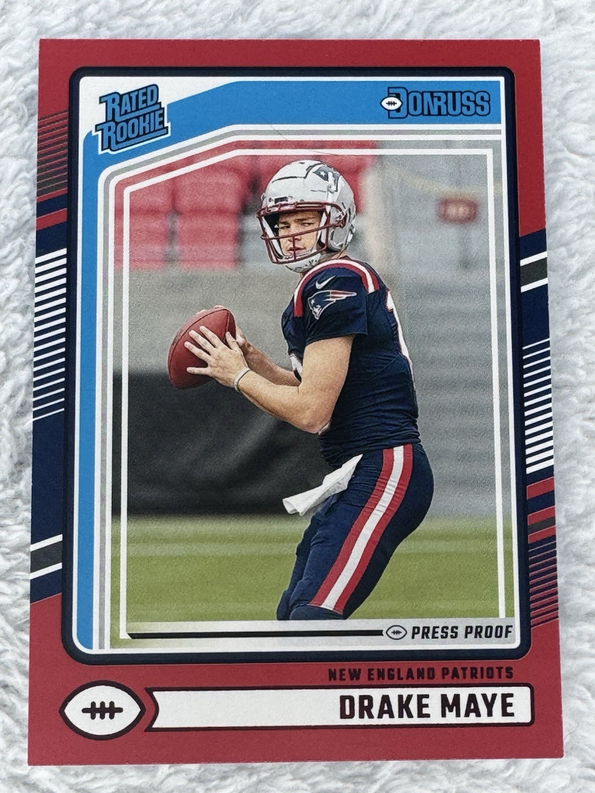 2024 Panini Donruss - Rated Rookie Drake Maye #379 Press Proof Red (RC)