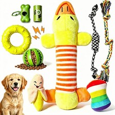 9 Pack Dog Chew Toys Puppy Teething Toys Plush Squeaky Dog Toys to Keep Them ...