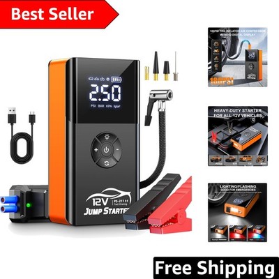 Versatile 8000A Jump Starter with Multi-Function Air Compressor & Flashlights