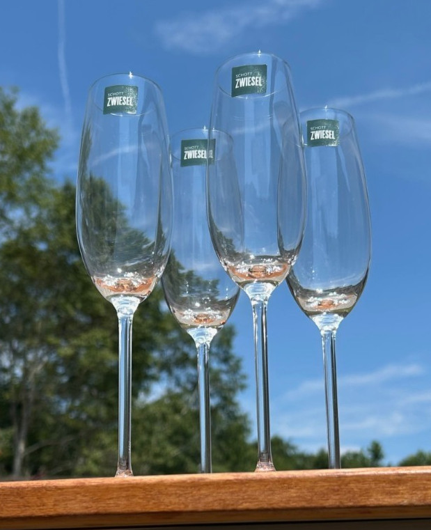 Schott Zwiesel~Sparkling Wine~Champage Glasses~Crystal~Four~NIB