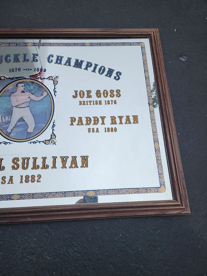 Espejo Vintage Bare Knuckle Champions Enorme Raro Joe Goss Paddy Ryan Jem Mace Etc Foto 4 de 4