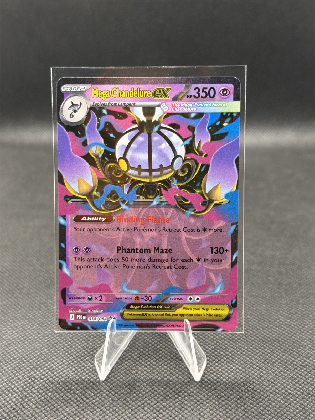 Mega Chandelure ex 038/084 Pokemon: Me05: Pitch Black Double Rare Holo