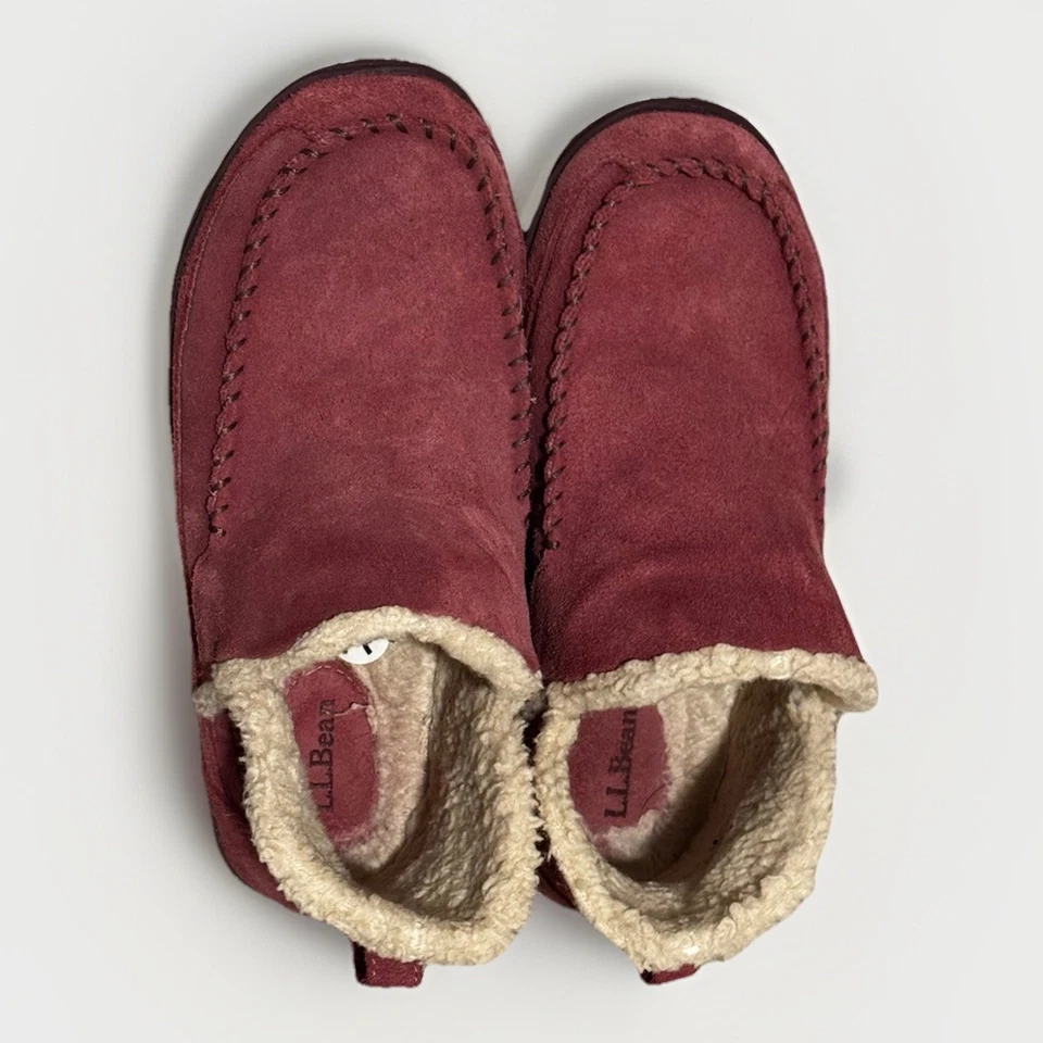 LL Bean Mountain Zapatillas Mujer’s 7M Rosa Gamuza Bota Mocs Botín Duradero Foto 2 de 4