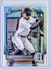 2025 Bowman Chrome Draft Mega Box Michael Oliveto 1st RC Mojo Refractor Tigers