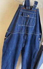 Round House Denim Carpenter Double Stitching Overalls 44x30 Dark Wash Workwear