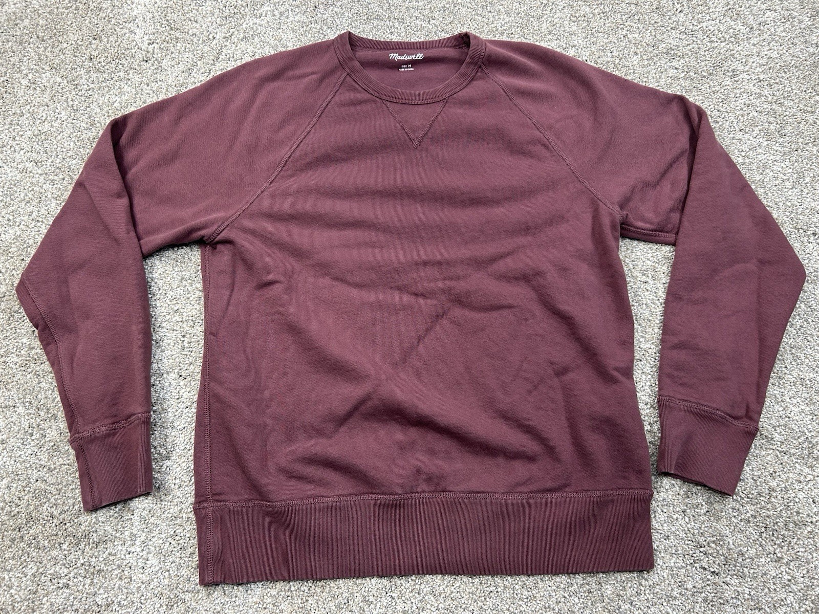 Madewell Solid Reddish-Purple Pullover Sweatshirt… - image 1