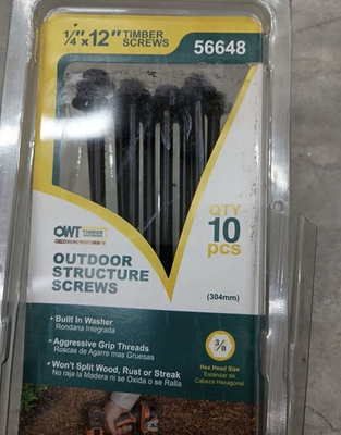 #ad 12quot; timber screws 56648 $24.00