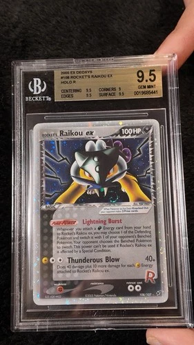 Rocket's Raikou EX 108/107 Deoxys Holo BGS 9.5 Gem Mint 9.5 Surface EX Deoxy’s