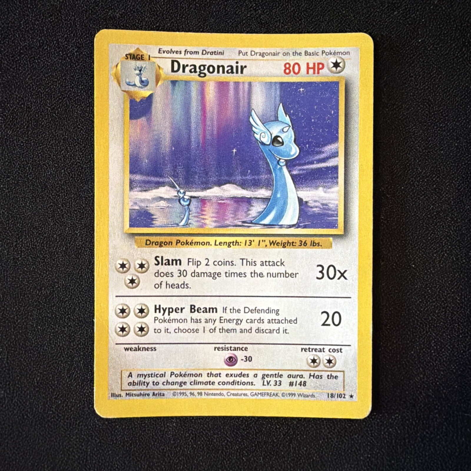 Pokémon TCG Dragonair 18/102 Base Set Unlimited Non Holo Rare WOTC VTG 1999 LP