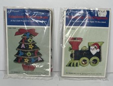 Lot of 2 Felt Originials Christmas Tree 1038 Train 1025 Crafts Kit Sealed