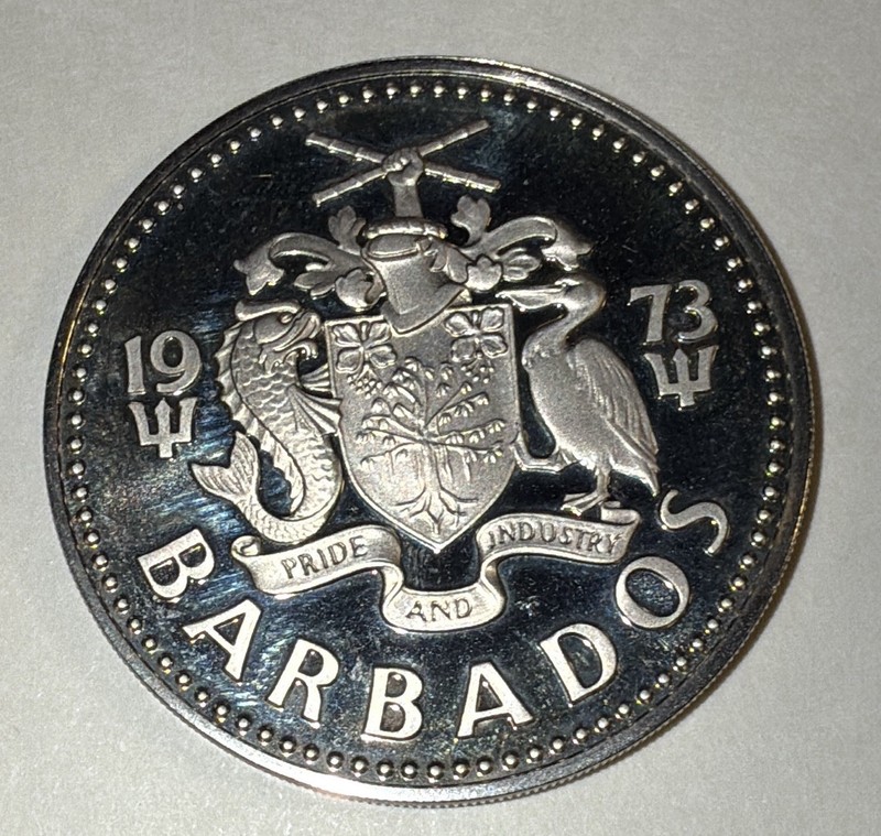 1973-FM Barbados Proof 2 Dollars CopNick KM#15 3,000 Mintage Ship W/o Tracking