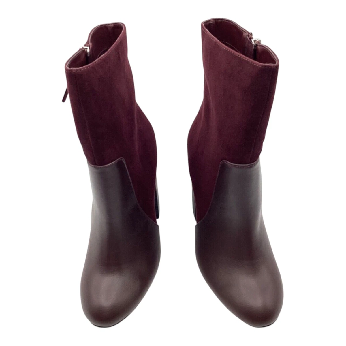 Anne Michelle Mujer Botines Reino Unido 4 Borgoña Imitación Gamuza Tacón Bloque Invierno