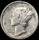 1919 10C Mercury Dime- choice au ( with rim ding ) free shipping- jam607