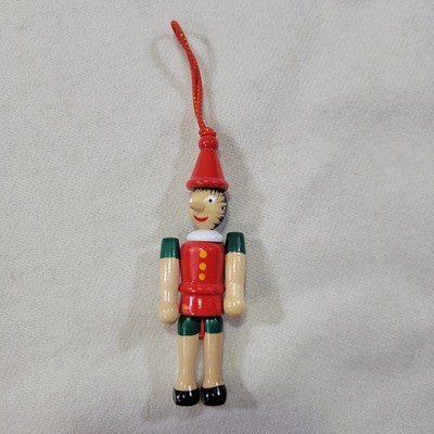 Classic Wooden Pinocchio Stretch Christmas Tree Ornament Toy 4''