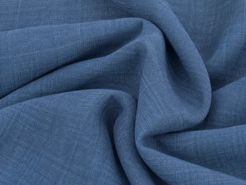 100% Flax Linen Fabric Light Indigo Blue Yarn Dyed Medium Weight 57" BTY - product listing photo