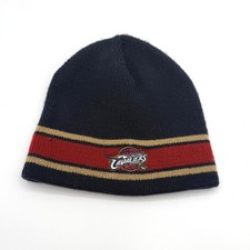 Cleveland Cavaliers Reebok Beanie Mens One Size Blue Knit Hat Striped Logo Y2K