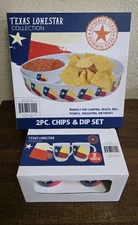 2 Pc Chips and Dip Set 2 Pc Mug Set TEXAS Lonestar Collection Texas Souvenir