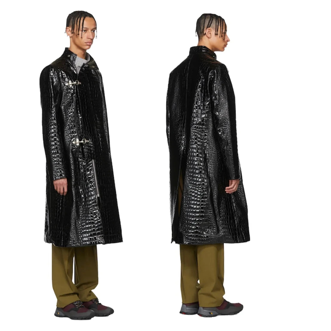 Raf Simons SS18 Croc Embossed Slim Fit Coat Black Size 50 | eBay