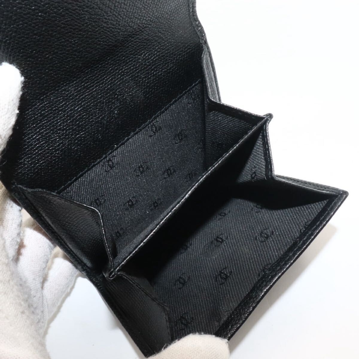 CHANEL leather Coco button double-hook  wallet  b… - image 5