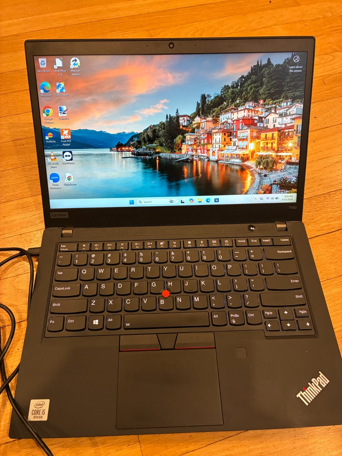 Lenovo ThinkPad T490, 14-Inch Laptop, with i5-10210U, 256 GB SSD (Solid State Drive), Windows 11 Pro