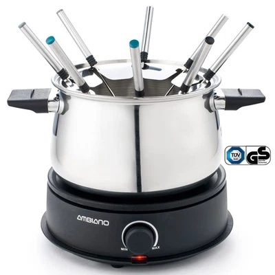Ambiano Fondue Set elektrisch Fonduegerät TÜV/GS-Zeichen Käsefondue Schokofondue