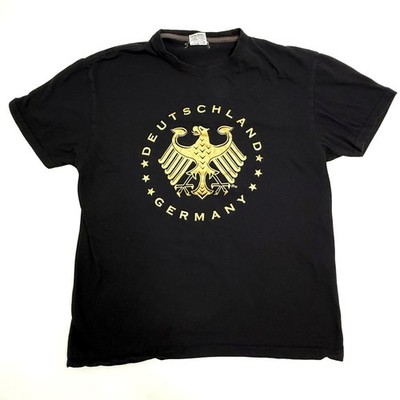Originals Deutschland Germany T-Shirt Men s Sz M Black Eagle Crest Graphic Gold