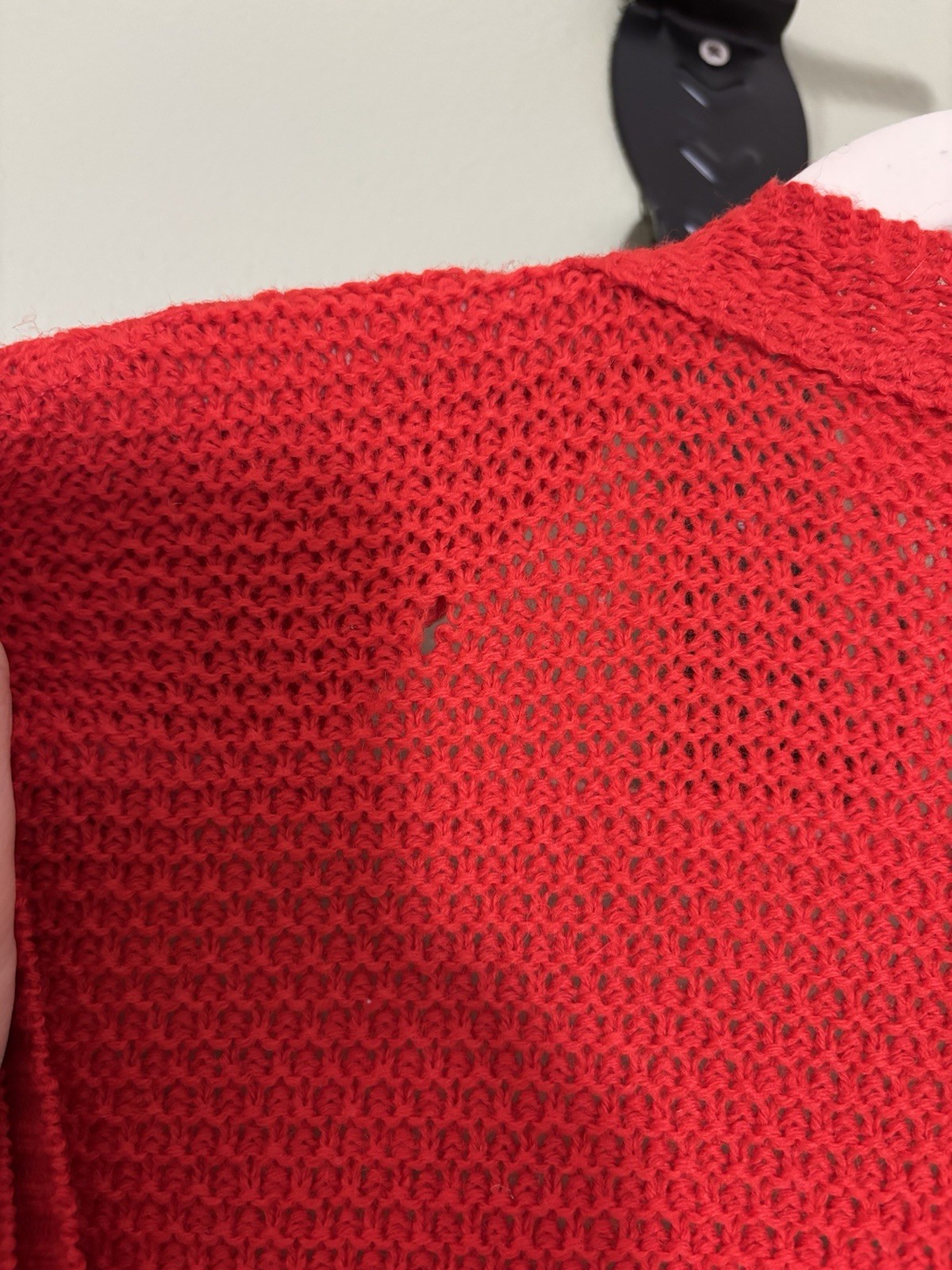 Pendleton Red Cable-Knit Virgin Wool Button Front… - image 4