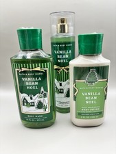 New Sealed Bath  Body Works Vanilla Bean Noel Trio Body wash Lotion Fragrance