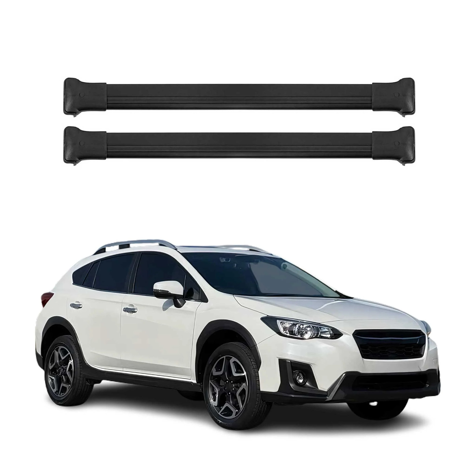 Barres de toit de qualité premium en alu noir mat pour Subaru XV