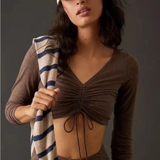 Daily Practice by Anthropologie The Humboldt Top Athleisure Workout in Cocoa M