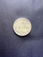 1914 Sixpence Silver Coin - almost Fine - Australia George V