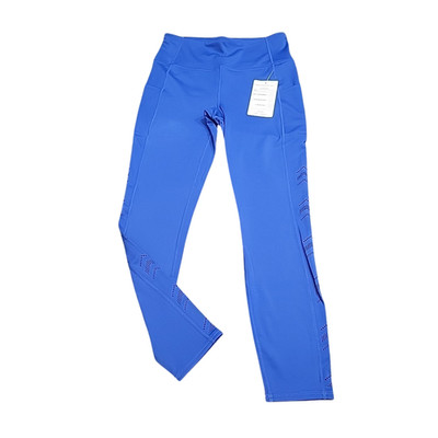 Womens Perforated High Waist Leggings Active Gym Yoga Pants Small Sz Blue