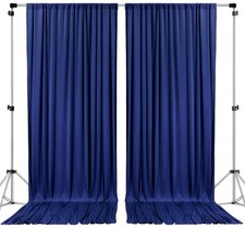 Backdrop Drapes 10x10ft Polyester Curtains Rod Pocket Wedding Party Navy