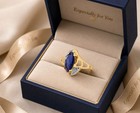 GENUINE 1.15 Cts IOLITE & DIAMOND RING 10K YELLOW GOLD - Free Appraisal - NWT — photo 5