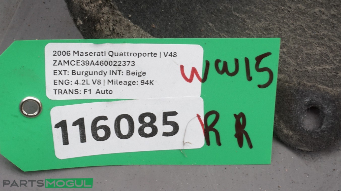 03-12 Maserati Quattroporte Rear Right Side Wheel Fender Liner Splash Shield OEM