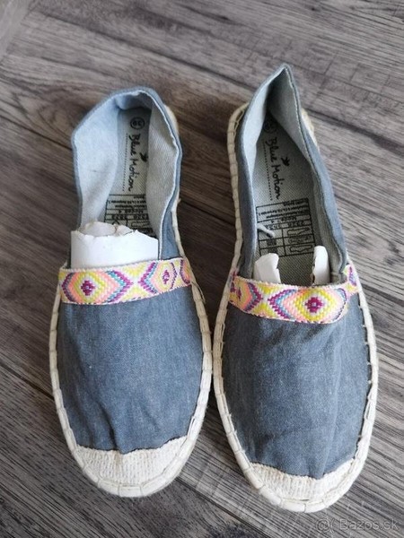 Women Blue Motion Espadrilles Grey Textile 37.5