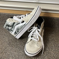 Vans Comfycush Sk8-Hi After Dark Ivory/Black Suede Skate Shoes Women's 8 Lace Up