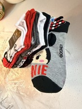 Disney Mickey  Minnie Mouse No-Show Socks 6 Pairs Unisex Kids Multicolor
