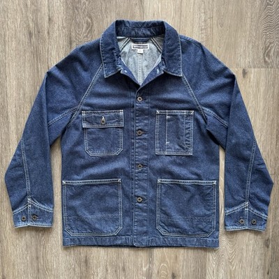 J.Crew Wallace & Barnes Chore Jacket Men's Medium Dark Wash Japanese Blue Denim