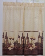 One Pairs of Tailored Tiers Window Curtain Valance Vino EB6-5675